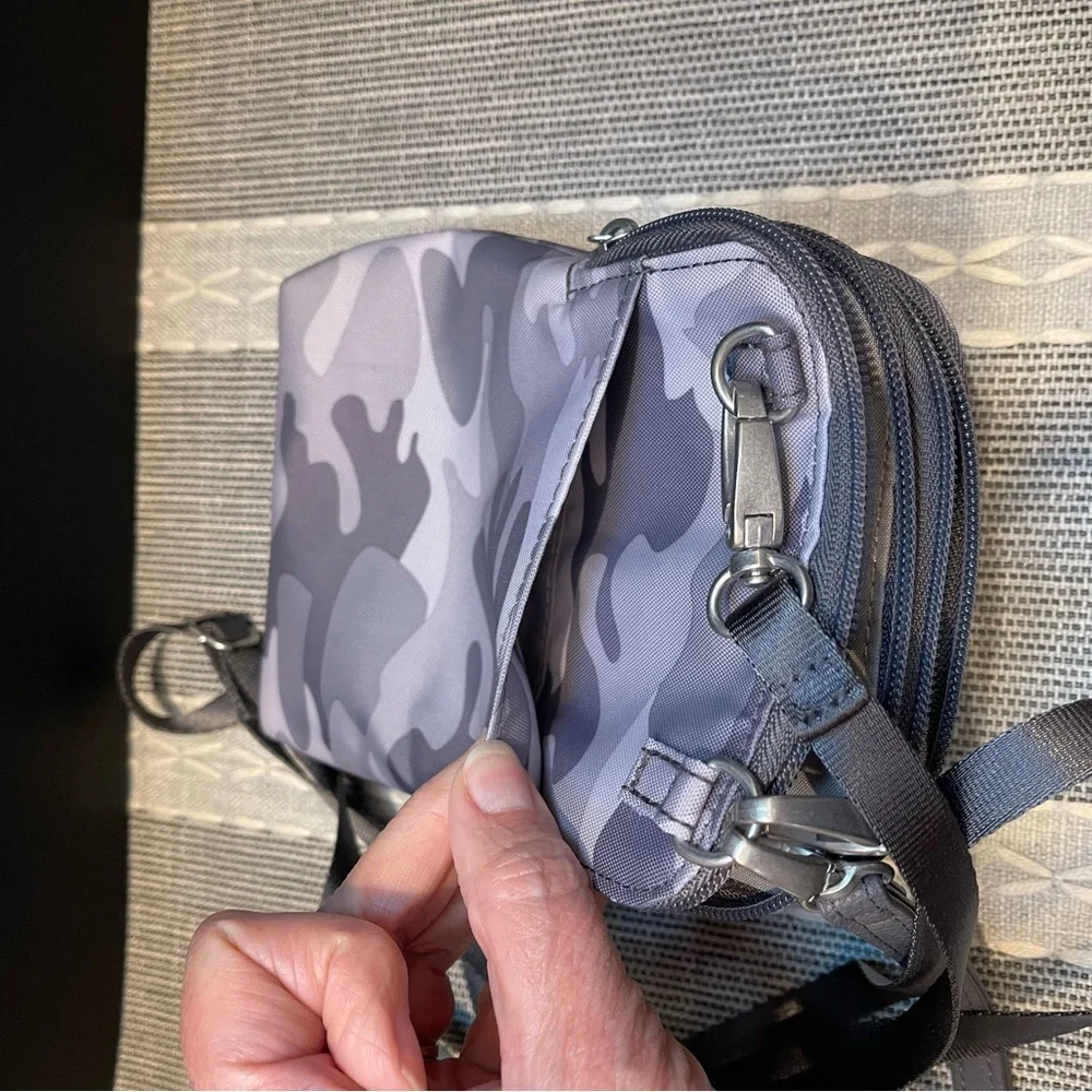 Baggallini Purple Camouflage Messenger Bag